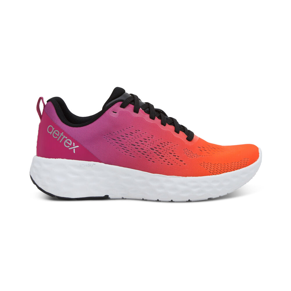 Aetrex Women's Danika Arch Support Sneakers - Orange | USA OQF387Z